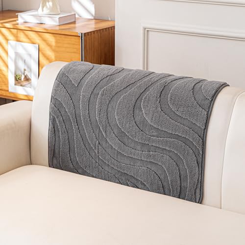 Couch Cover for 1 Cushion, Velvet Fleece Vintage Sofa Slipcovers for Armrest Headrest, Non-Slip Armchair Couch Covers, Recliner Couch Protector for Pet Washable, Grey, 36"X36"(Only 1 Pcs) - color: Grey, size: 36"x 36"
