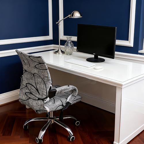 Waterproof Office Chair Cover with Armrest Cover 18Inch Wide Stretch Printed Floral Small Desk Computer Chair Covers with Long Zipper Arm Slipcovers Washable - color: Waterproof-style 12, size: Small