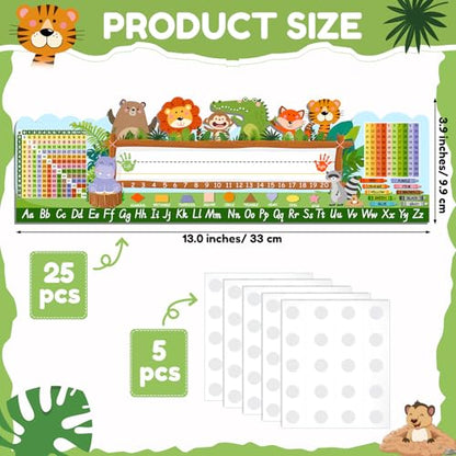 Pajean 25 Pcs Classroom Name Plate Animal Desk Nameplate Traditional Manuscript Name Plates Farm Animals Nameplate for Student Teaching Supplies Cubbies Desks Locker Labels School Decor
