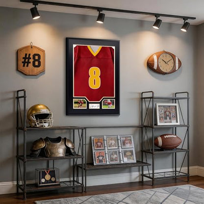 Aluminum Jersey Display Frame Case Large Shadow Box Jersey Frame with Photo Slots 98% UV Protection Clear Acrylic for Football, Hockey, Basketball, Baseball Shirt Ideal Gift for Sports Fans - color: Jersey Frame 8
