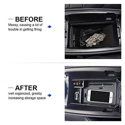Center Console Organizer Tray Armrest Secondary Storage Box Compatible with Mercedes Benz C Class W205 2015-2021(Sedan & Coupe Only), GLC W253 2016-2022
