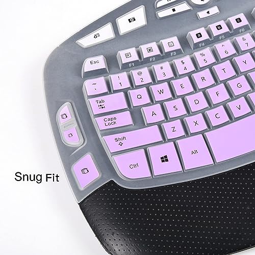 CaseBuy Keyboard Cover for Logitech K350, MK550, MK570 Wireless Wave Keyboards - Ultra Thin Protector, Ombre Purple - color: Ombre Purple