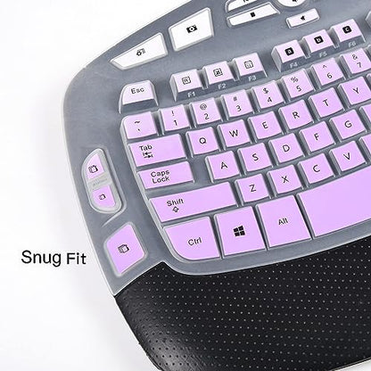 CaseBuy Keyboard Cover for Logitech K350, MK550, MK570 Wireless Wave Keyboards - Ultra Thin Protector, Ombre Purple - color: Ombre Purple
