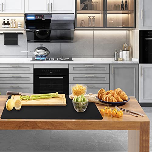 Ewen 39.4x23.5in 2mm Heat Resistant Silicone Mat, Extra Large Thick Placemat for Kitchen Counter, Workbench Countertop Protector Mat Hot Pads for Coffee Maker Bar Crafts Glass Top Stove Cover Black - color: Black, size: 39.4"L x 23.5"W