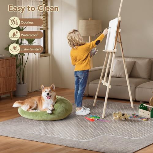 Office Chair Mat for Carpet with Lip, 40" x 50" Clear Plastic Heavy Duty Desk Floor Protector, Low Pile Carpet Saver Mat for Rolling Chairs, Smooth Glide Computer Chair Mat for Office or Home - size: 40"x50"