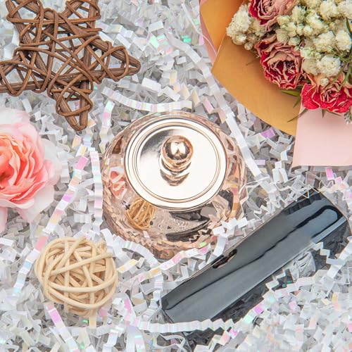 Caleihd Crinkle Cut Paper Grass Cushion Paper Streamer for Christmas Wedding Birthday Bridesmaid Engagement Craft Gift Boxes Bags Filler Decoration 4.5oz Diamond White - color: Diamond White