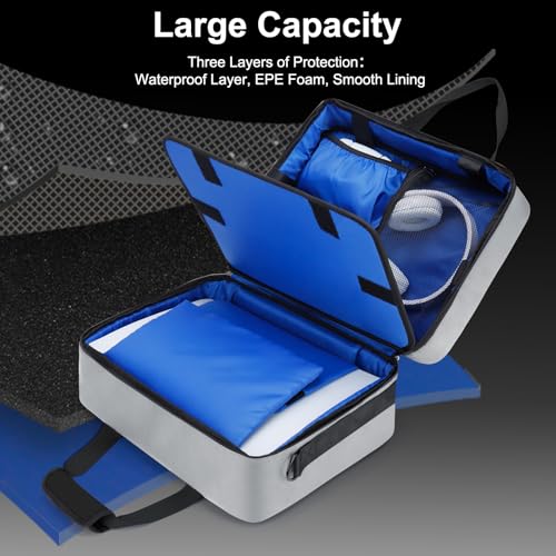 GDNasist Carrying Case Fit for PS5, Travel Thickened Protective Bag Compatible with Playstation 5 Console, Headset, PS5 Controller, Game Discs, and Gaming Accessories, Grey - color: Grey