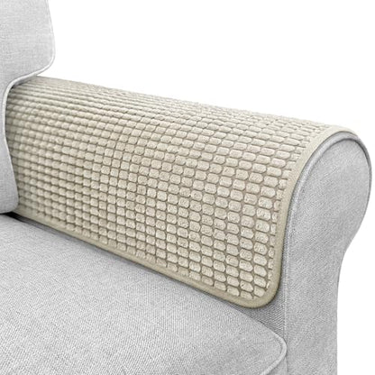 Couch Arm Covers, Sofa Arm Covers, Waterproof Armrest Cover for Sofa, Armchair, Loveseat, Headrest Cover, Non-Slip Recliner Arm Cover, Arm Chair Covers Set of 2 (Taupe, 19"×19") - color: Taupe, size: 19" x 19" - 2 pcs
