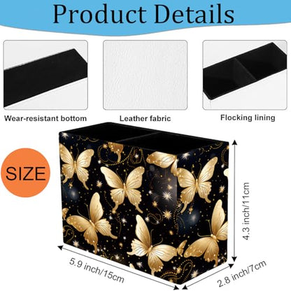 Pen Holder and Anti-Slip Mouse Pad Combination, Makeup Brush Storage Box, Tableware Storage Box, Suitable for Office and Home - Golden Butterfly - color: Golden Butterfly