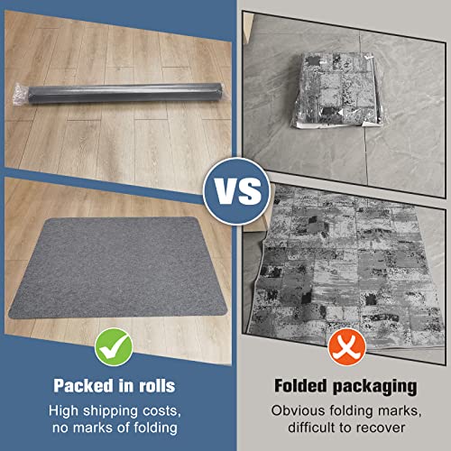 Placoot 2 Pack Desk Chair Mat for Hardwood Floor & Tile 55"" x35 Office Chair Mat for Rolling Chairs Large Anti-Slip-Recyclable Material Computer Chair Mat Rug for Office/Home, LG-2PACK - color: 2pcsrectangle-lightgrey, size: 55"x35"