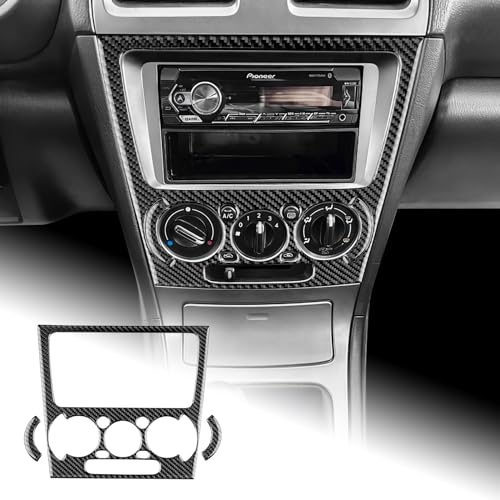 AIRSPEED for Subaru Impreza 2005 2006 2007 Center Screen AC Button Frame Cover Carbon Fiber Center Console Air Condition Button Interior Trim Accessories, Black - color: AC Button Frame Black