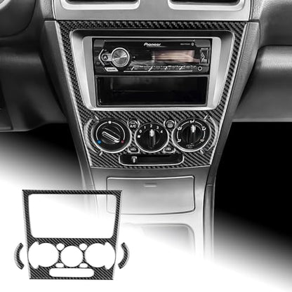 AIRSPEED for Subaru Impreza 2005 2006 2007 Center Screen AC Button Frame Cover Carbon Fiber Center Console Air Condition Button Interior Trim Accessories, Black - color: AC Button Frame Black