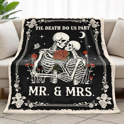 Wedding Gifts for Couples 2026, Soft Flannel Mr and Mrs Blanket, Bridal Shower Gifts, The Marriage Newly Wed Gifts for the Couple, Anniversary Romantic Gifts for Women Men - 50" x 60" - color: Mr&mrs