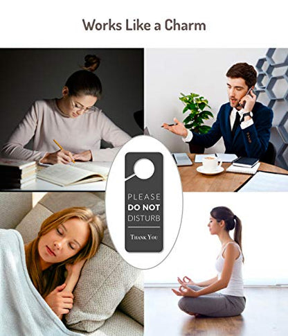 Do Not Disturb Door Hanger Sign, 2 Pack (Printed on Both Sides), 9.3″x3.5″PVC Plastic, Please Do Not Disturb Sign for Home, Office, Hotel, Bathroom, Bedroom, Pumping, Breastfeeding, Therapists, Clinic - color: Regular