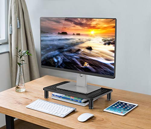 Husky Mounts Monitor Riser Laptop Stand, Adjustable Legs, Stackable, 14.5" x 9.25" x 3.25" Max Height, Matte Black Steel, 1 Stand - size: Single Pack