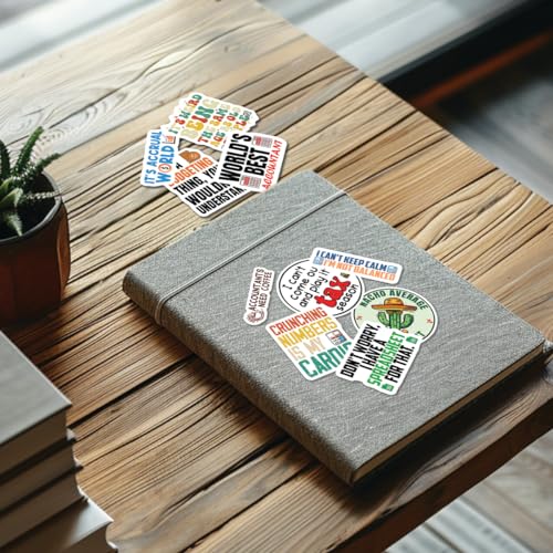 10pcs Accountant Stickers Sheet Funny CPA Gift Tax Season Accounting Spreadsheet Vinyl Decal Multiple Design, Waterproof, UV-Resistant, for Water Bottle, Scrapbook, Laptop, Car (Design 1) - color: Design 1