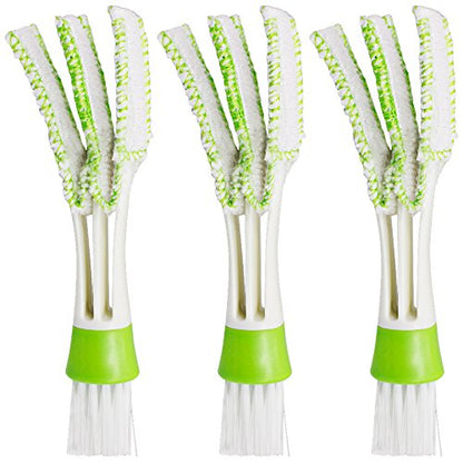 SENHAI Mini Duster for Car Air Vent, Set of 3 Automotive Air Conditioner Cleaner and Brush, Dust Collector Cleaning Cloth Tool for Keyboard Window Leaves Blinds Shutter