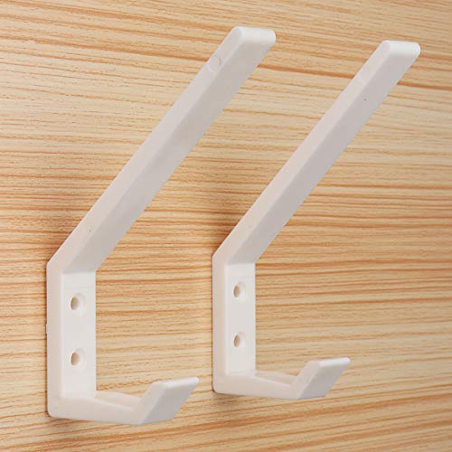 2PCS Helmet Holders Plastic Hanging Hooks Wall Mounted Hangers Hat Glove Bag Shoe Clothes Rack-White - color: White