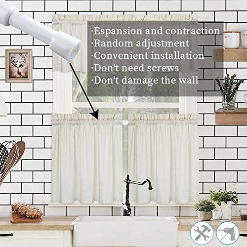 AIJIEGUANG Spring Tension Curtain Rods 28-43in Spring Load Adjustable Expandables Heavy Duty Steel Small Short Tension Curtain Rod for Windows,Kitchen,Doorway,Bathroom,Cupboard Bars
