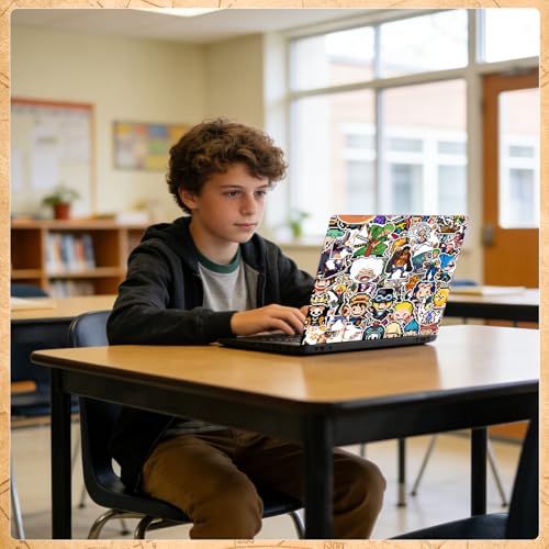 Pounchi Cool Pixel Anime Stickers (100 Pcs) | Anime Gaming PVC Sticker, Gifts for Laptop Water Bottle Skateboard Party Supplies Decorations Teens Kids