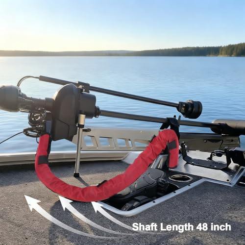 48" Trolling Motor Cable Sleeve - Neoprene Wire Cover for Boat | Neoprene Marine-Grade Protection, Full 48" Length, 2" Diameter Opening, Zipper Closure for Quick Access(Red) - color: Red