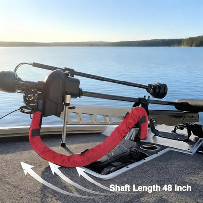 48" Trolling Motor Cable Sleeve - Neoprene Wire Cover for Boat | Neoprene Marine-Grade Protection, Full 48" Length, 2" Diameter Opening, Zipper Closure for Quick Access(Red) - color: Red