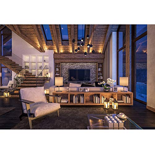 5x3ft Polyester Boudoir Living Room Backdrop YouTube Video Modern Home House Interior Office Window Home Zoom Photography Background Room Bridal Shower Wedding Birthday Inside House PhotoProp - size: 5x3ft-Polyester