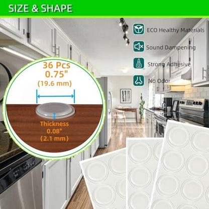 Glass Table Top Anti Slip Pads - Furnigear 3/4" Glass Table Top Bumpers Grippers Non Slip Sticker Self Adhesive Rubber Pad Feet for Cutting Board, Furniture, Laptop, Under Glass - Round Clear 36 Pcs - size: Big Clear 36pcs