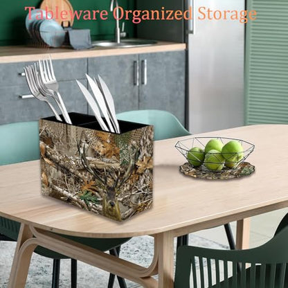 Pen Holder and Anti-Slip Mouse Pad Combination, Makeup Brush Storage Box, Tableware Storage Box, Suitable for Office and Home - Camouflage Giraffe - color: Camouflage Giraffe