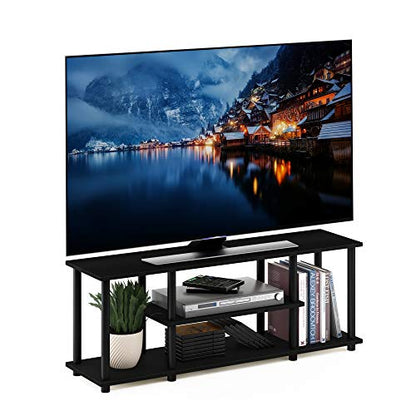 Furinno Turn-N-Tube No Tools 3D 3-Tier Entertainment TV Stand up to 50 inch TV, Round Tubes, Walnut - color: Walnut, size: 50 inch