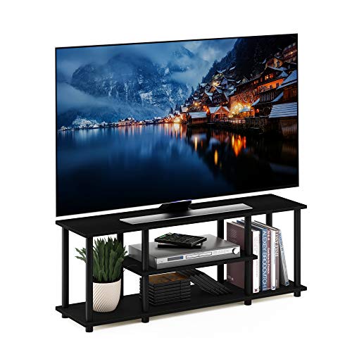 Furinno Turn-N-Tube No Tools 3D 3-Tier Entertainment TV Stand up to 50 inch TV, Round Tubes, Walnut - color: Walnut, size: 50 inch