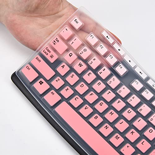 Keyboard Cover for Logitech MK370 MK295 MK270 K270 Keyboard, Logitech MK370 MK270 K270 Keyboard Skin Protector - Gradual Pink - color: Gradual Pink