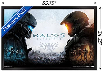 Trends International Wall Poster Halo 5 Key Art, 22.375 x 34 - color: Black Framed Version, size: 34"L x 22.4"W