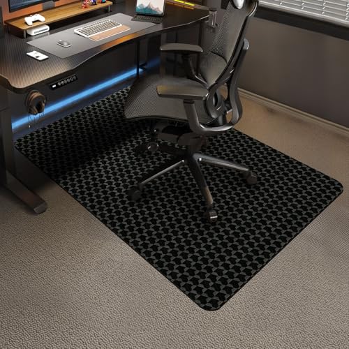 Vicwe Office Chair Mat for Carpet, 55"x36" Anti-Slip Waterproof Floor Protector Desk Chair Mat for Rolling Chairs, Heavy Duty Chair Mat with Studs,Easy Glide Floor Mat for Home,Gaming - color: Black, size: 55" x 36" (for low-pile carpet)