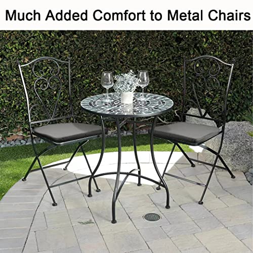 BUYUE 14" Metal Chair Cushion with Magnetic 1 Piece, Luxury PU Leather Waterproof Anti-Slip Seat Pad for Kitchen Cafe Dining Bistro Stackable Chairs (U-Shape, Dark Gray, 1) - color: Dark Gray, style: U-shape-1 Pcs