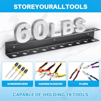 TSUMAZRURE Screwdriver Wall Rack, Screw Driver Holder and Screwdriver Rack, Tool Organizer Rack with Screw Driver Holders Organizers, Wall Mounted Tool Rack for Garage Tool Storage Rack (black)