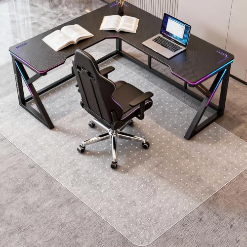 Vicwe Large Office Chair Mat for Carpeted Floors，72"X46" Rectangle Desk Chair Mats with Studs for Low and No Pile Carpeted Floors, Easy Glide Computer Desk Chair Mat for Home & Offices - color: Transparent, size: 72" x 46" (for low-pile carpet)