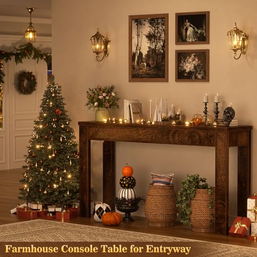 Armocity Console Table, 47" Farmhouse Wood Entryway Table, Sofa Tables Narrow Long Behind Couch, Entry Table for Entrance, Hallway, Living Room, Cracked Oak - color: Cracked Oak, size: 47"