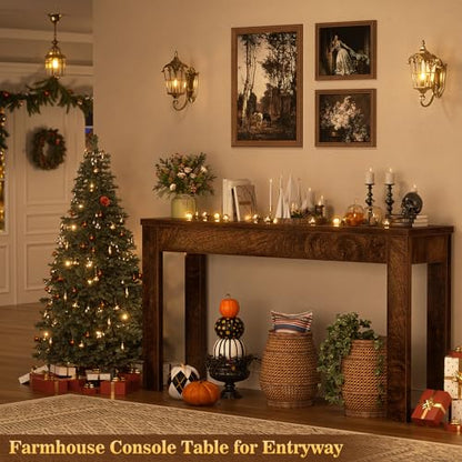 Armocity Console Table, 47" Farmhouse Wood Entryway Table, Sofa Tables Narrow Long Behind Couch, Entry Table for Entrance, Hallway, Living Room, Cracked Oak - color: Cracked Oak, size: 47"