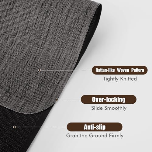 Blvornl Office Chair Mat for Hardwood Floor, 40"x 55" Desk Mat for Hard Wood, Large Anti-Slip Hard Floor Protector Rolling Chair Mat, PVC Mat Desk Rug for Office Home, Black - color: Black, size: 40" x 55"