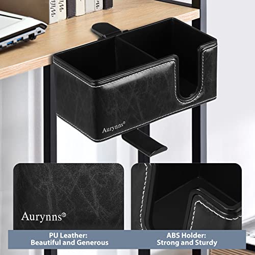Desk Cup Holder Clip on Pen Holder Headphone Hanger Headset Stand Rotatable Clamp Hook Under Desk (Black) - color: Black