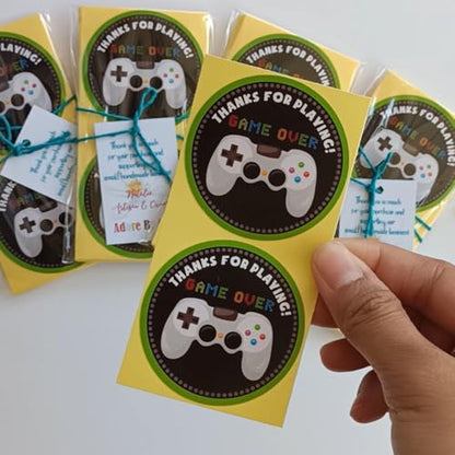 Video Game Thank You Stickers, Birthday Party Favor Labels, Set of 30 | Video Game Party, Gamer Birthday, Favor Bags, Goodie Bags, Treat Bags, Gift Bags, Envelope Seals, Game Controller, Gaming