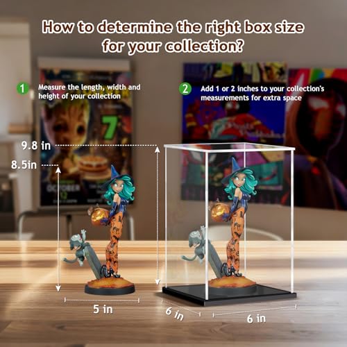 Acrylic Display Case for Collectibles Assemble Clear Display Case for Figures Alternative Glass Boxes for Lego Doll Home Storage(16x8x8 inch; 40x20x20 cm) - size: 16 x 8 x 8 inches