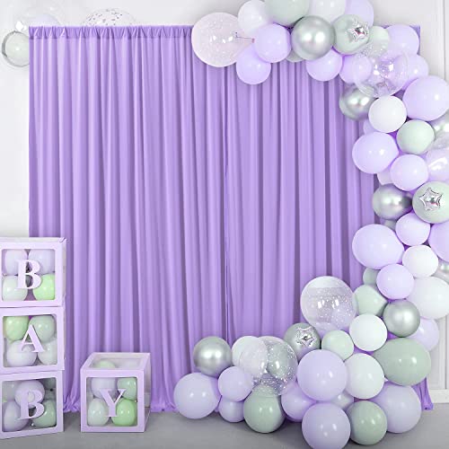 AK TRADING CO. 10 feet x 8 feet IFR Polyester Backdrop Drapes Curtains Panels with Rod Pockets - Wedding Ceremony Party Home Window Decorations - Lavender - color: Lavender