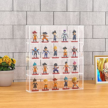 AITEE Acrylic Display Case for Mini Funko Pop Figures, Clear Wall Mounted or Desktop 4 Layer Storage Box Cabinet Organizer for Mini Toys, Collections or Stone - size: 4-Layer
