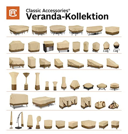 Classic Accessories Veranda Water-Resistant 25.5 Inch High Back Patio Chair Cover, Pebble, Outdoor Chair Covers