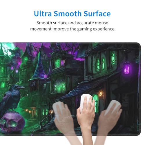 Halloween Mouse Pad Extended Large Gaming Mouse Pad XL Stitched Edges for Gamer Home Office 31.5 X 11.8 Inch - color: Halloween