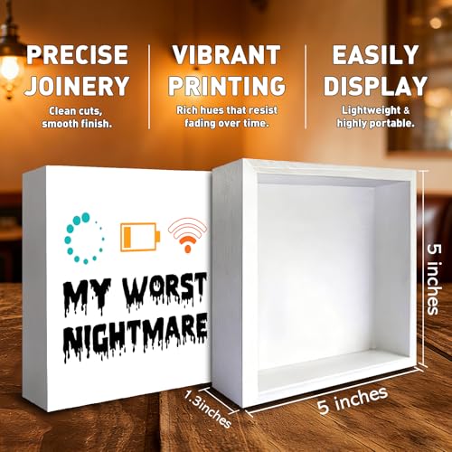Funny Gaming Gifts for Gamers, My Worst Nightmare Playroom Home Wooden Box Sign Decor, Gaming Room Desk Decor