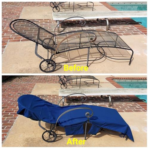 VOCOOL Lounge Chair Cover Microfiber Beach Chair Cover Towel with Pockets | Soft Absorbent Quick Dry, Chaise Lounger Towel Cover, for Outdoor Sunbathing Garden Courtyard Hotel, 85 x 30 inch, Dark Blue - color: Dark Blue