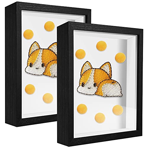 4x6 Small Shadow Box Frame Display Case , Display Case Box for Memorabilia, Medal, Wedding Memories, Crafts, Tickets and Photos (2Pcs-Black, 4x6) - color: 2pcs-black, size: 4x6